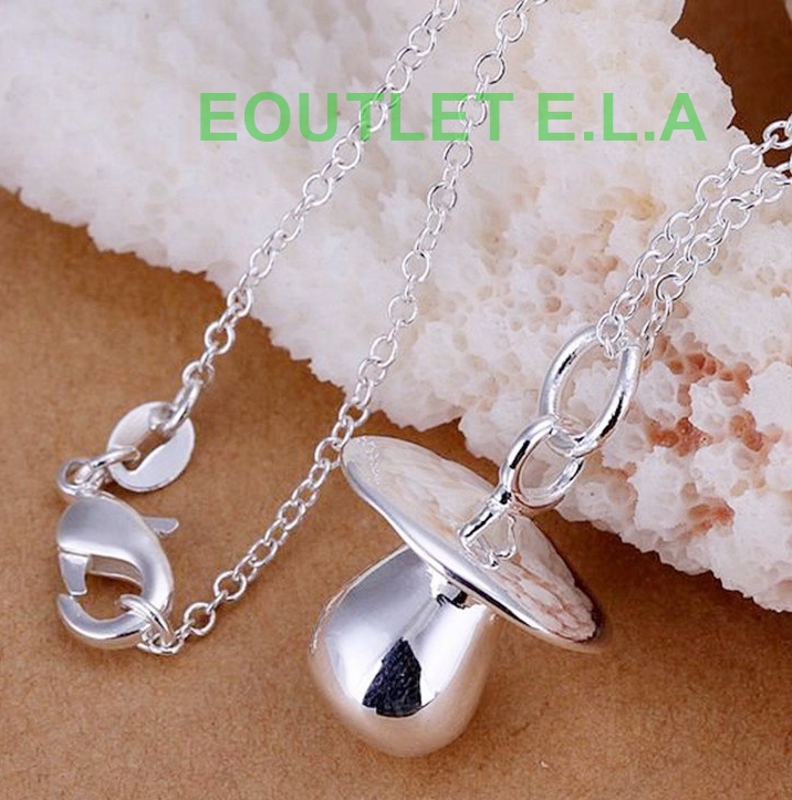 22mm CUTE BABY DUMMY SILVER NECKLACE-46cm
